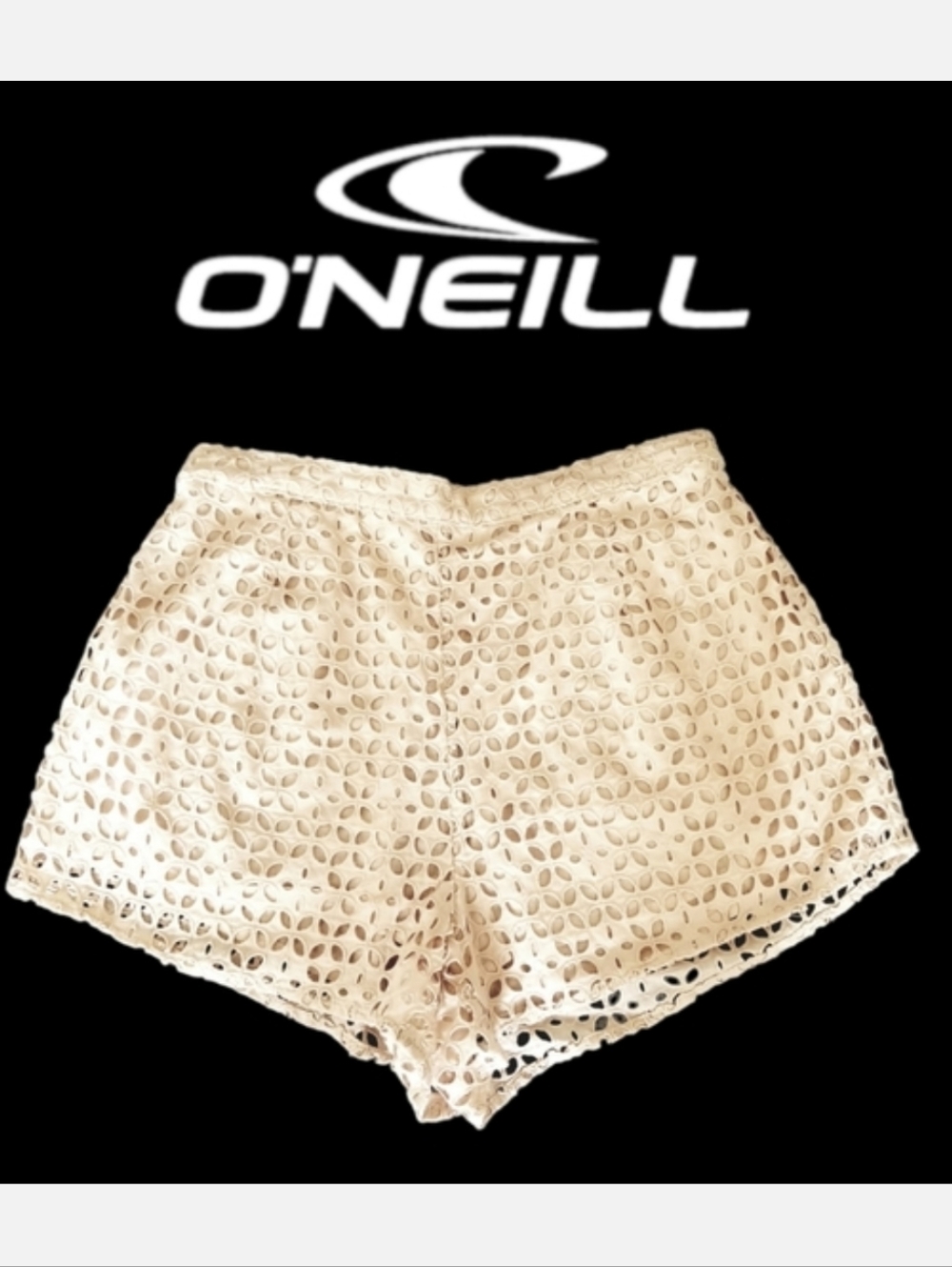 O'Neill Dusty Peach High Waist Eyelet Board Short Sz Small